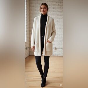 GAP Cream Knit Open-Front Long Cardigan #boho #bohemian whippie #bohofashion